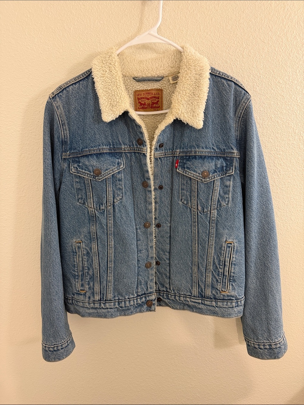 Levi's Light Blue Denim Sherpa Collar Jacket